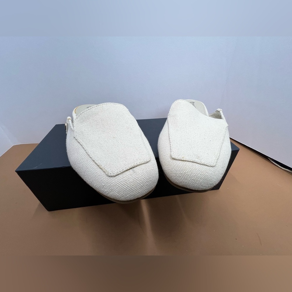Massini Canva Cream Mules with Square Toe Design size 8.5 - Picture 6 of 9